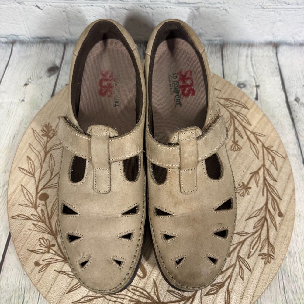 SAS Tripad Comfort Mary Jane  Womens Size 9 N Tan Nubuck Leather Walking Shoes